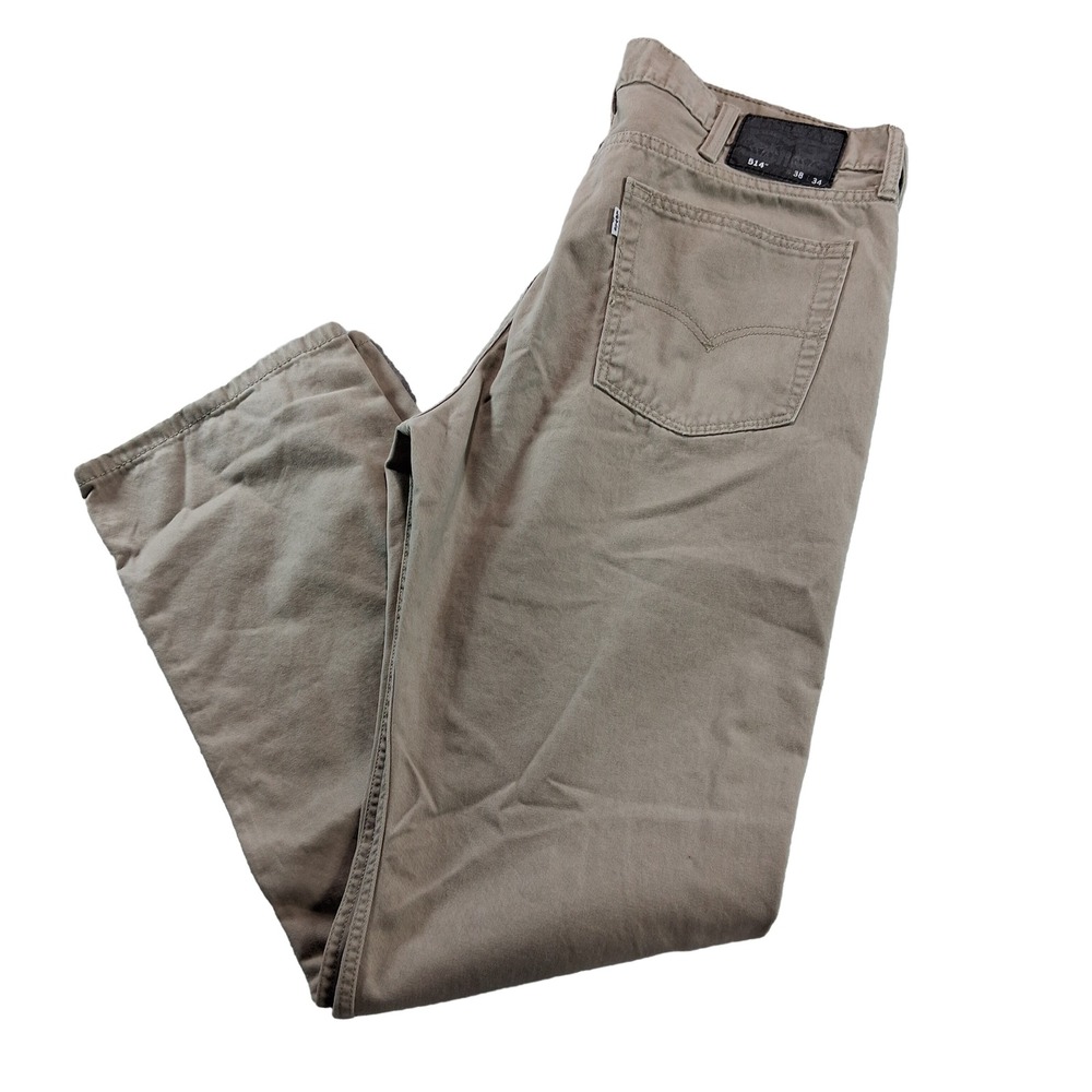 Levi's 514 Straight Fit Pants Men 38x34 Tan Khaki Casual Cotton 00514-0407
